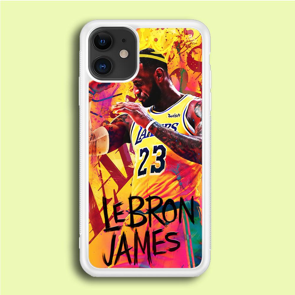 King James Lakers iPhone 12 Case-Rubber / White (2D Case)-Xtracase