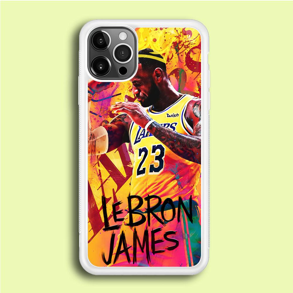 King James Lakers iPhone 12 Pro Case-Rubber / White (2D Case)-Xtracase