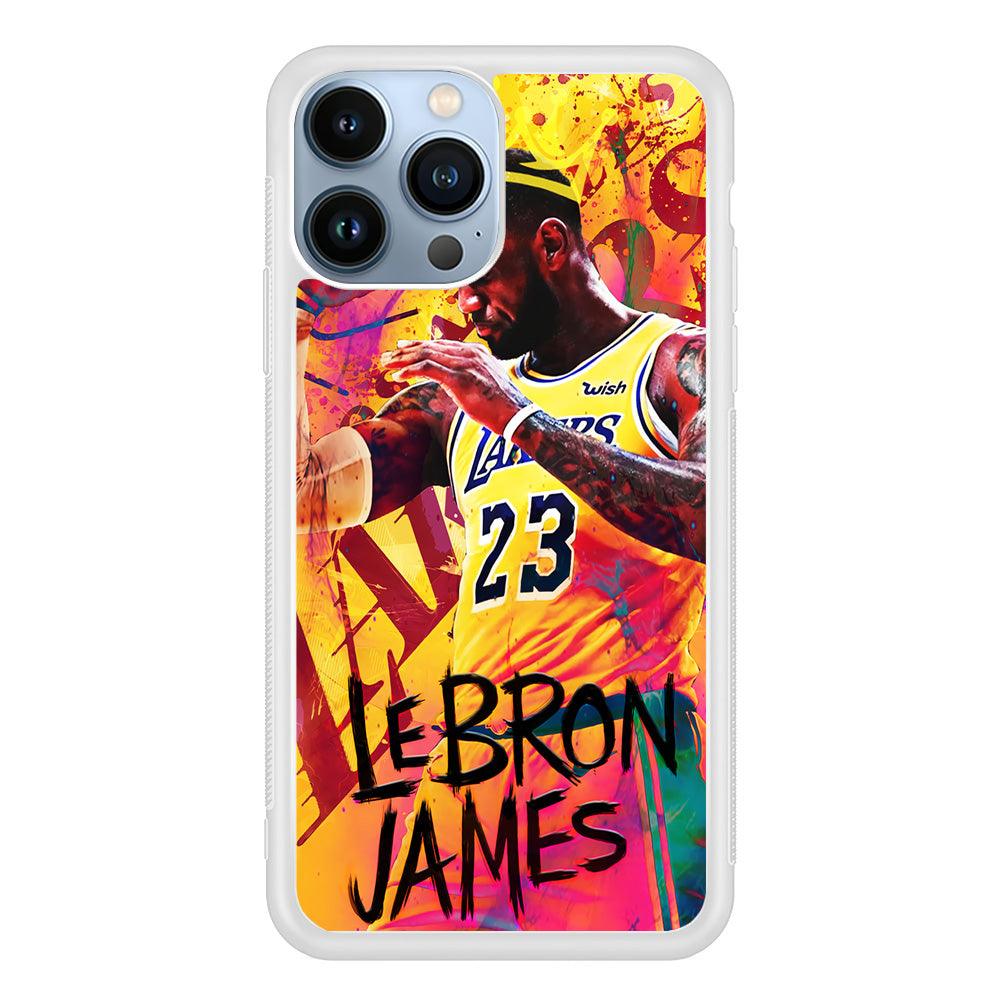 King James Lakers iPhone 13 Pro Case-Rubber / White (2D Case)-Xtracase
