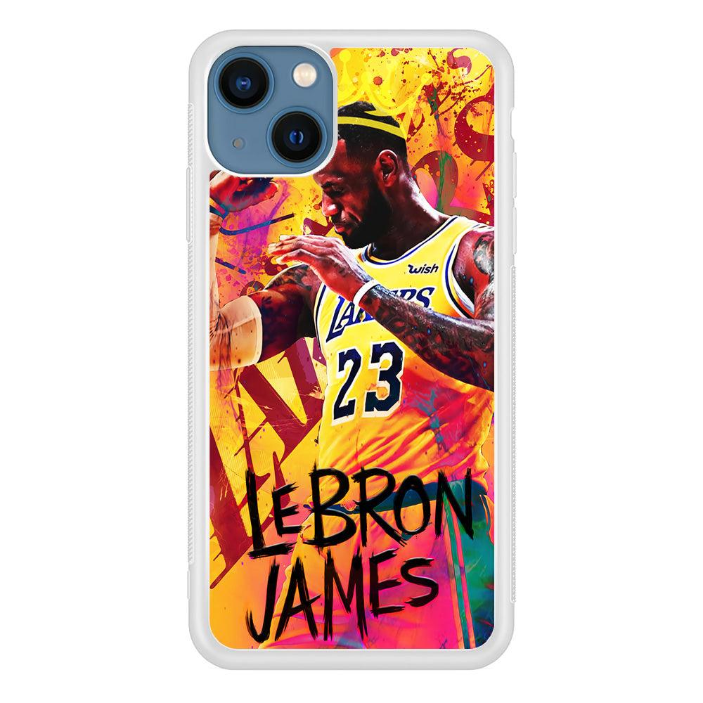 King James Lakers iPhone 13 Case-Rubber / White (2D Case)-Xtracase