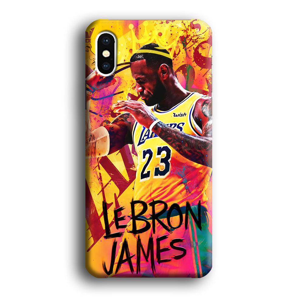King James Lakers iPhone Xs Case-Plastic / Full Wrap (3D Case)-Xtracase