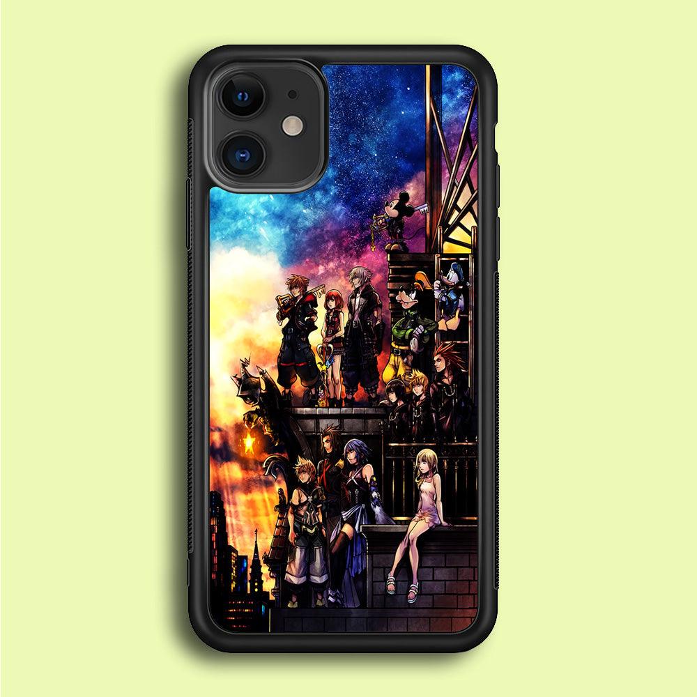 Kingdom Hearts Characters iPhone 12 Case-Rubber / Black (2D Case)-Xtracase