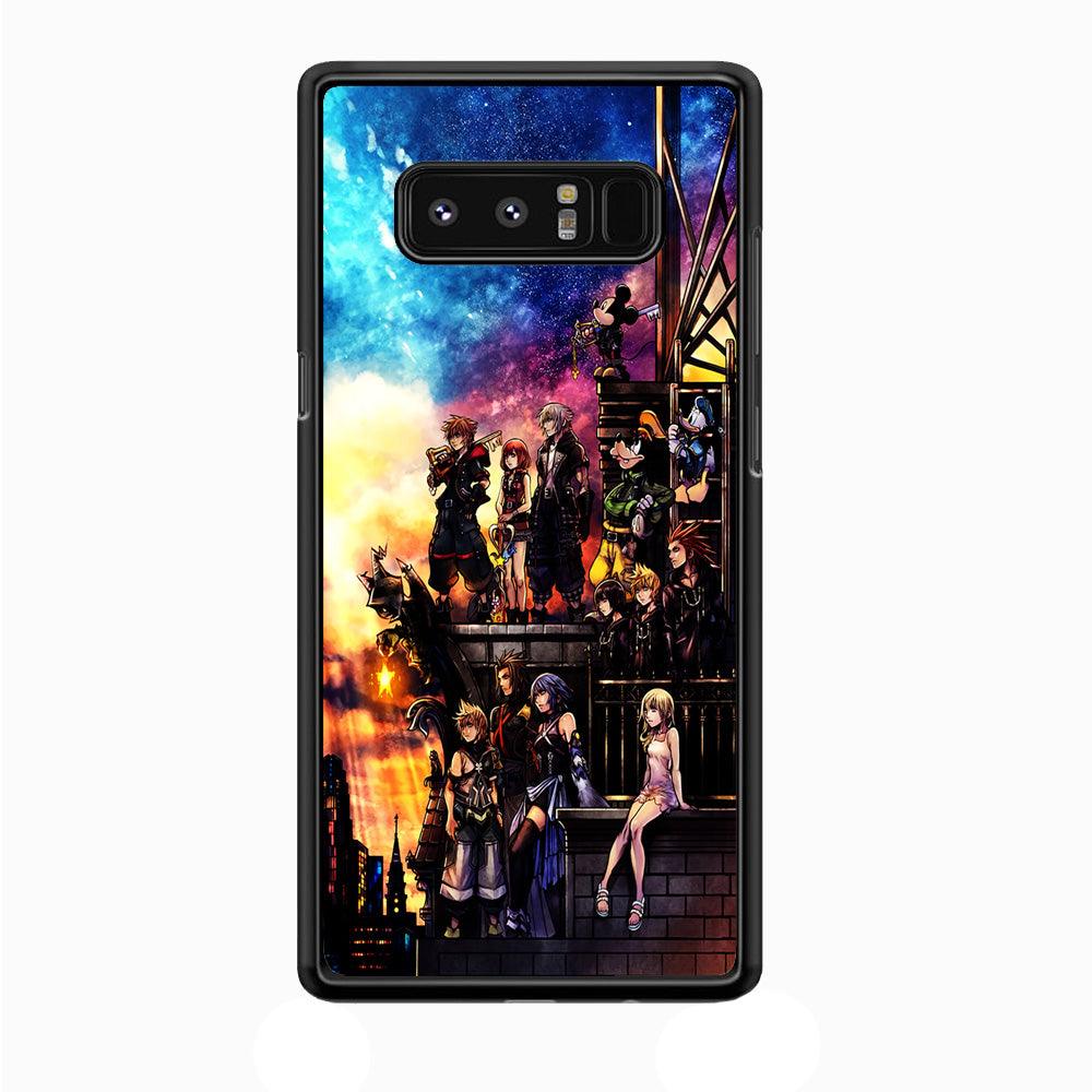 Kingdom Hearts Characters Samsung Galaxy Note 8 Case-Rubber / Black (2D Case)-Xtracase