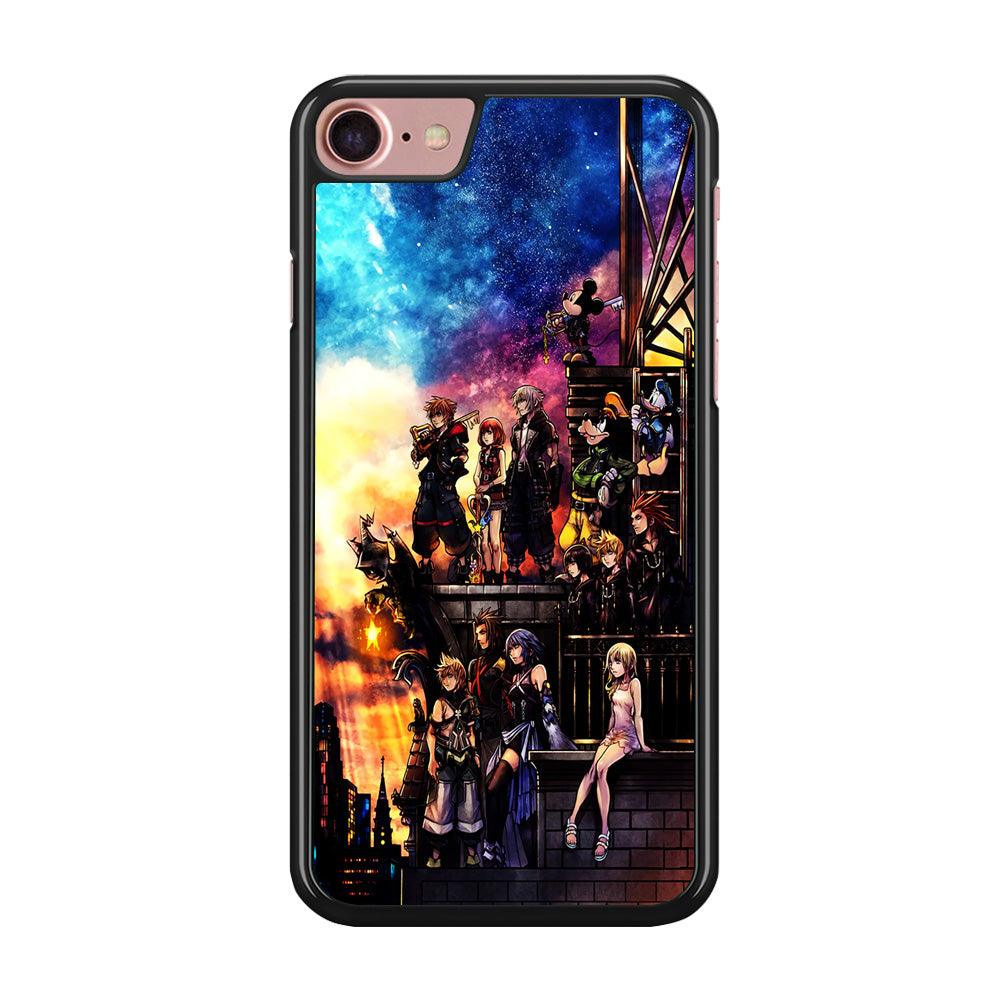 Kingdom Hearts Characters iPhone 7 Case-Rubber / Black (2D Case)-Xtracase