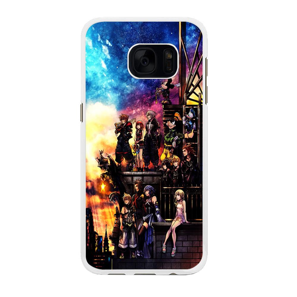 Kingdom Hearts Characters Samsung Galaxy S7 Edge Case-Rubber / White (2D Case)-Xtracase