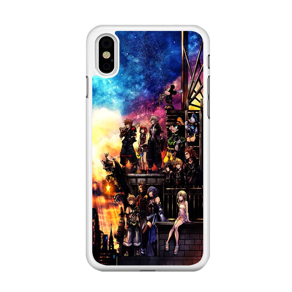 Kingdom Hearts Characters iPhone Xs Case-Rubber / White (2D Case)-Xtracase