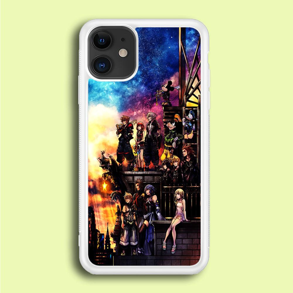 Kingdom Hearts Characters iPhone 12 Case-Rubber / White (2D Case)-Xtracase