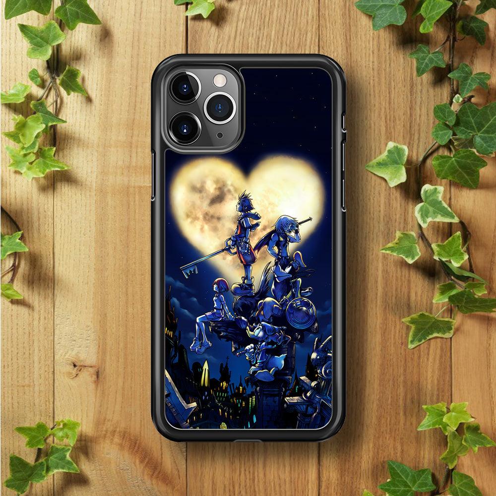 Kingdom Hearts Heart Moon iPhone 11 Pro Case-Rubber / Black (2D Case)-Xtracase