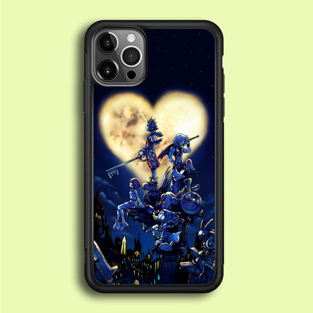 Kingdom Hearts Heart Moon iPhone 12 Pro Max Case-Rubber / Black (2D Case)-Xtracase