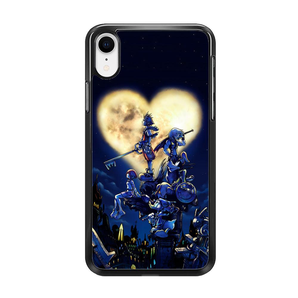 Kingdom Hearts Heart Moon iPhone XR Case-Rubber / Black (2D Case)-Xtracase