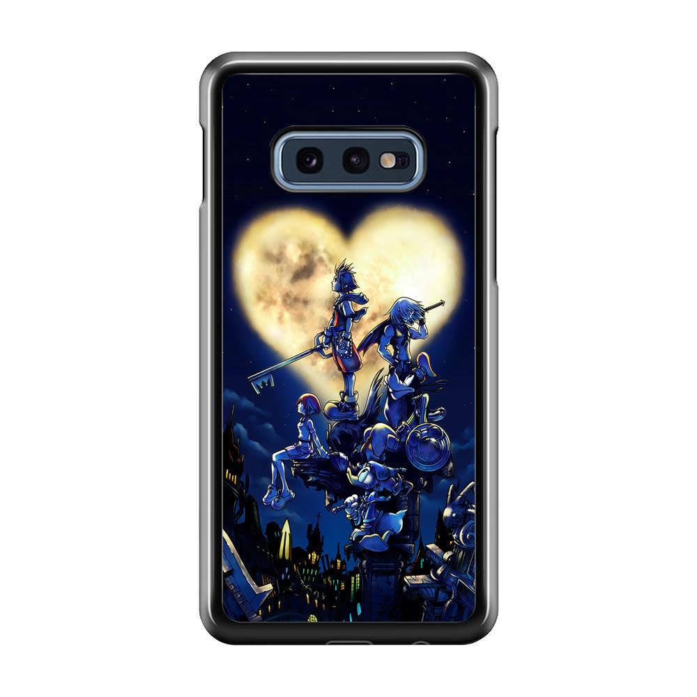 Kingdom Hearts Heart Moon Samsung Galaxy S10E Case-Rubber / Black (2D Case)-Xtracase
