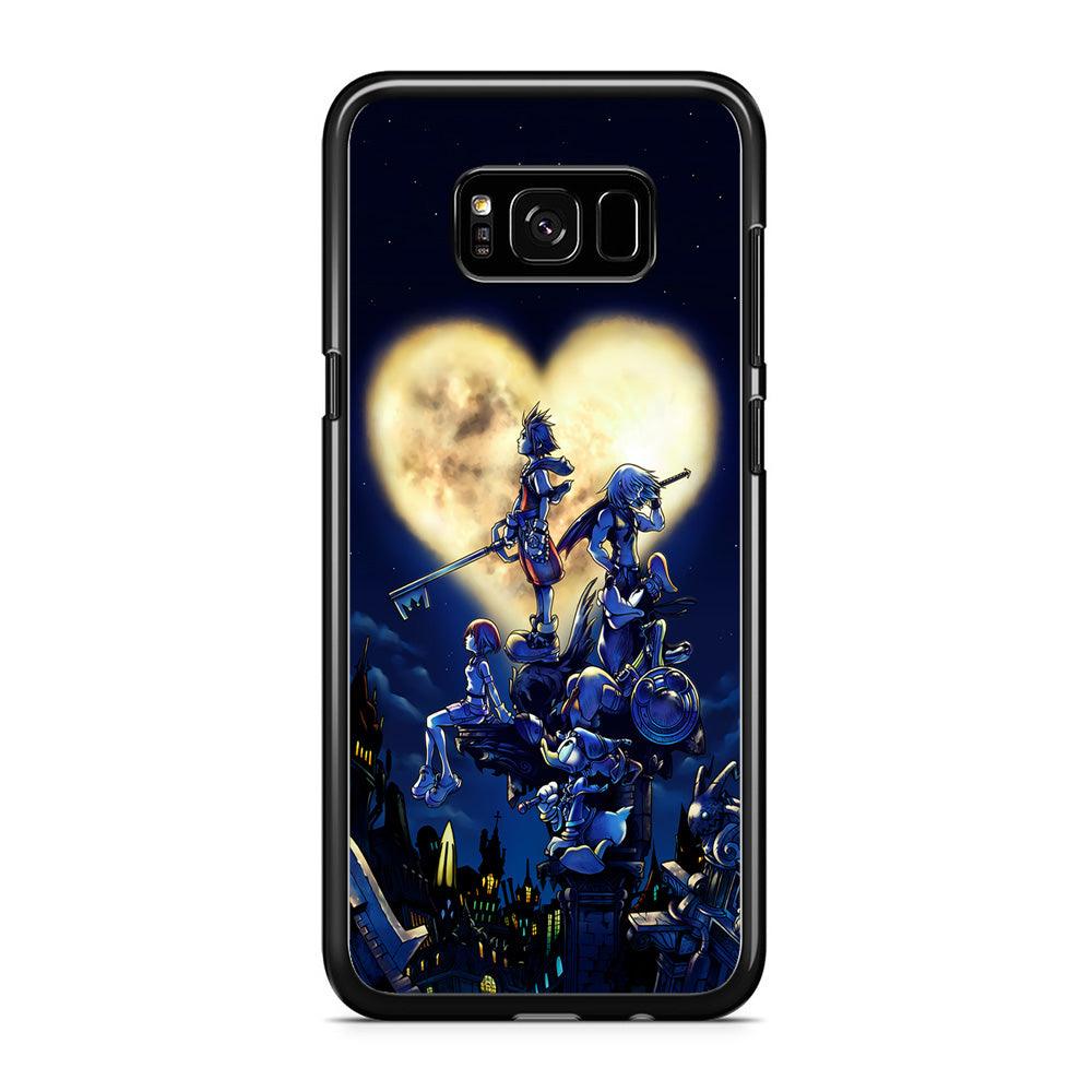 Kingdom Hearts Heart Moon Samsung Galaxy S8 Case-Rubber / Black (2D Case)-Xtracase