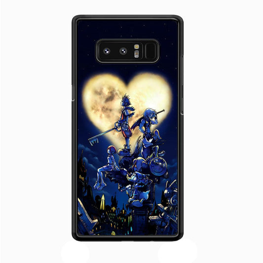 Kingdom Hearts Heart Moon Samsung Galaxy Note 8 Case-Rubber / White (2D Case)-Xtracase