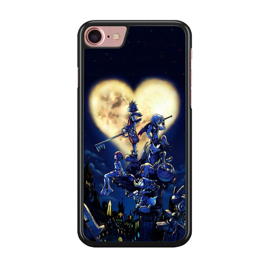 Kingdom Hearts Heart Moon iPhone SE 2020 Case-Rubber / Black (2D Case)-Xtracase