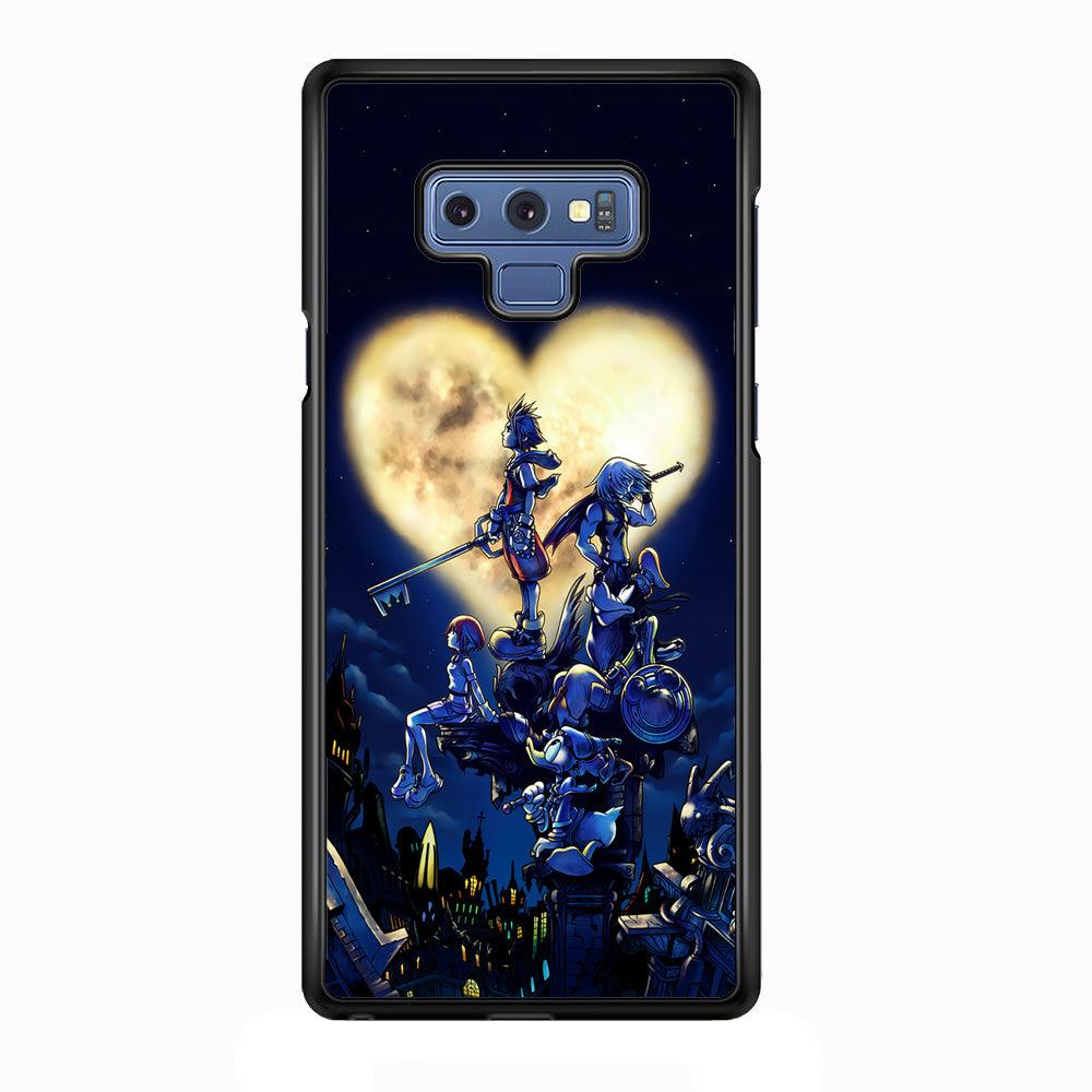 Kingdom Hearts Heart Moon Samsung Galaxy Note 9 Case-Rubber / Black (2D Case)-Xtracase