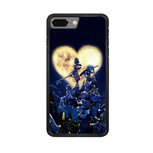 Kingdom Hearts Heart Moon iPhone 8 Plus Case-Rubber / Black (2D Case)-Xtracase