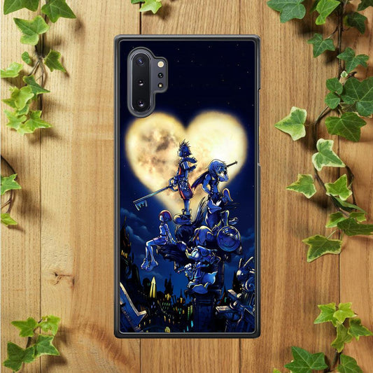Kingdom Hearts Heart Moon Samsung Galaxy Note 10 Plus Case-Rubber / Black (2D Case)-Xtracase