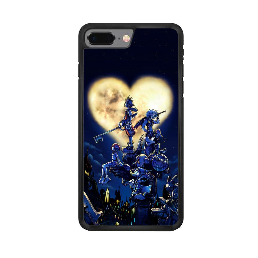 Kingdom Hearts Heart Moon iPhone 7 Plus Case-Rubber / Black (2D Case)-Xtracase
