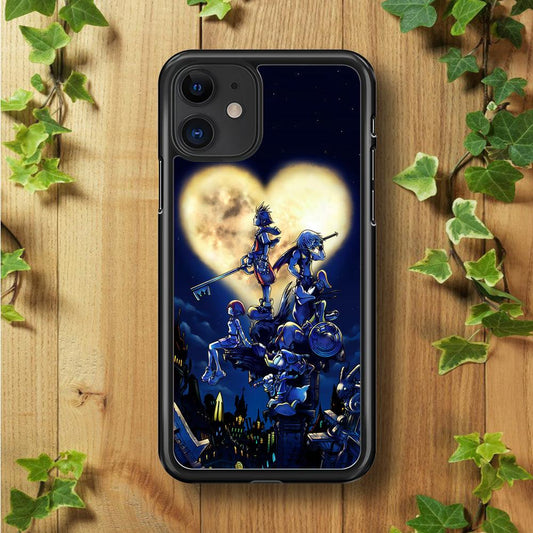 Kingdom Hearts Heart Moon iPhone 11 Case-Rubber / Black (2D Case)-Xtracase