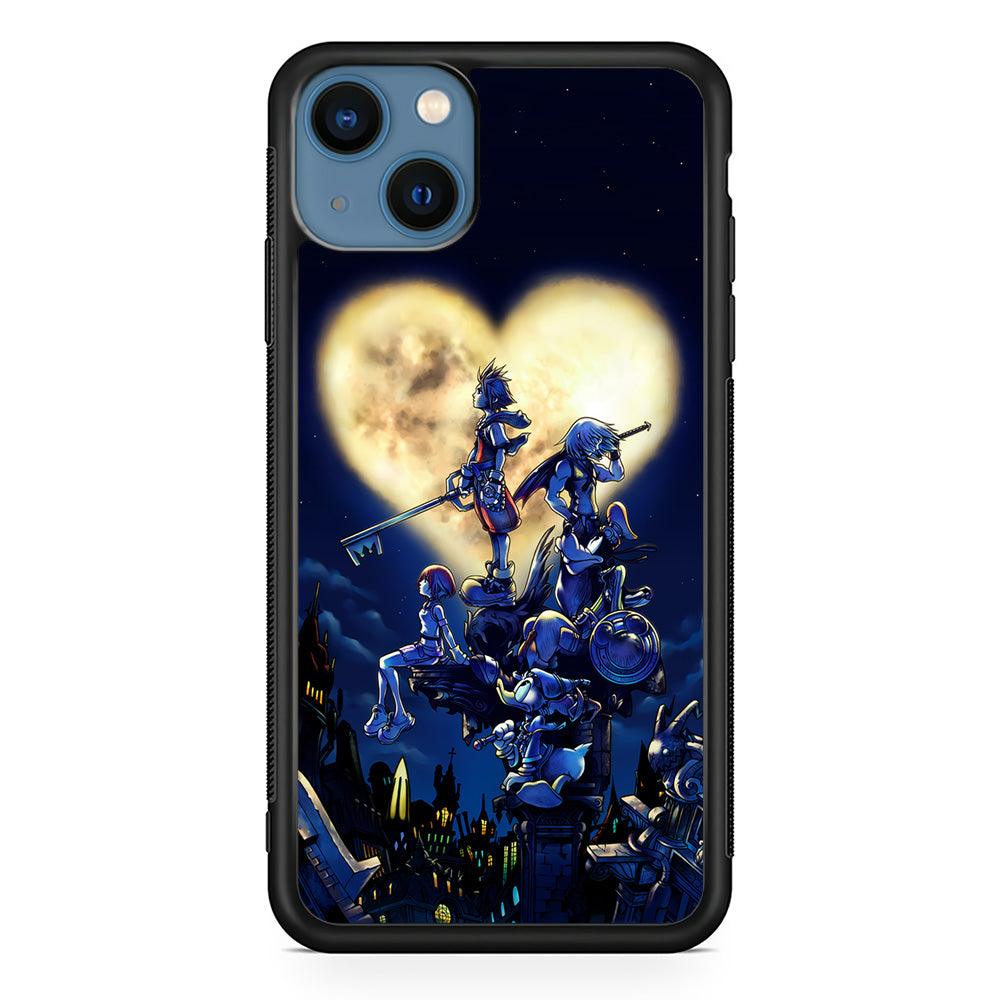 Kingdom Hearts Heart Moon iPhone 13 Pro Case-Rubber / Black (2D Case)-Xtracase
