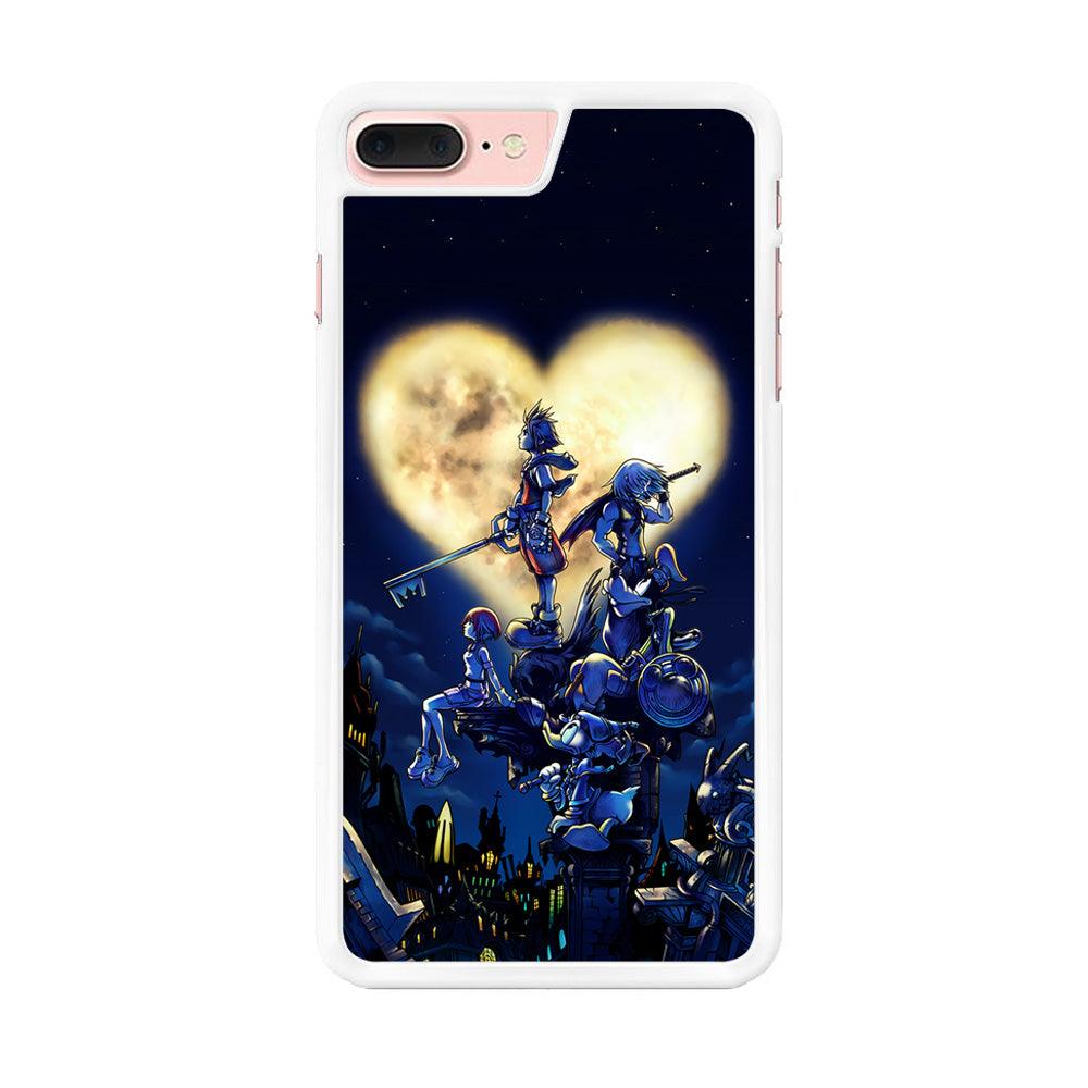 Kingdom Hearts Heart Moon iPhone 7 Plus Case-Rubber / White (2D Case)-Xtracase
