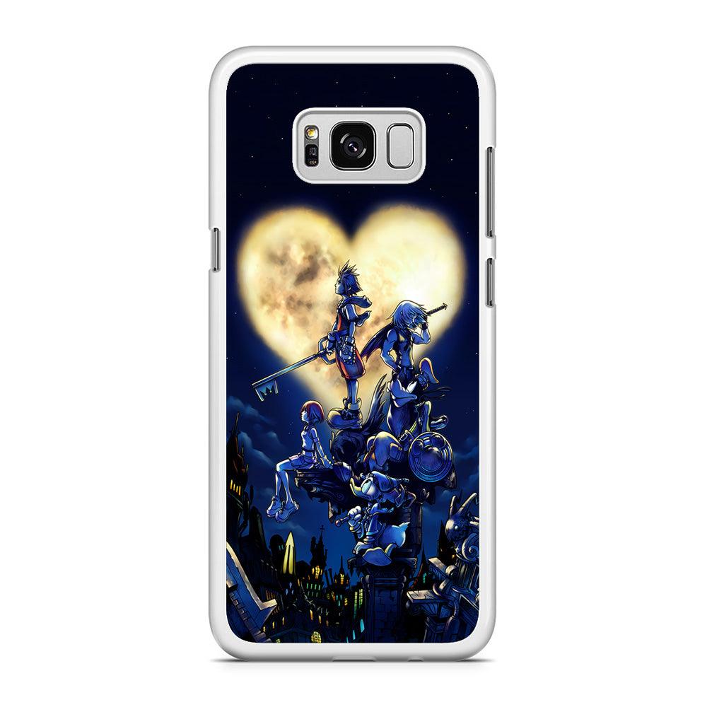 Kingdom Hearts Heart Moon Samsung Galaxy S8 Case-Rubber / White (2D Case)-Xtracase