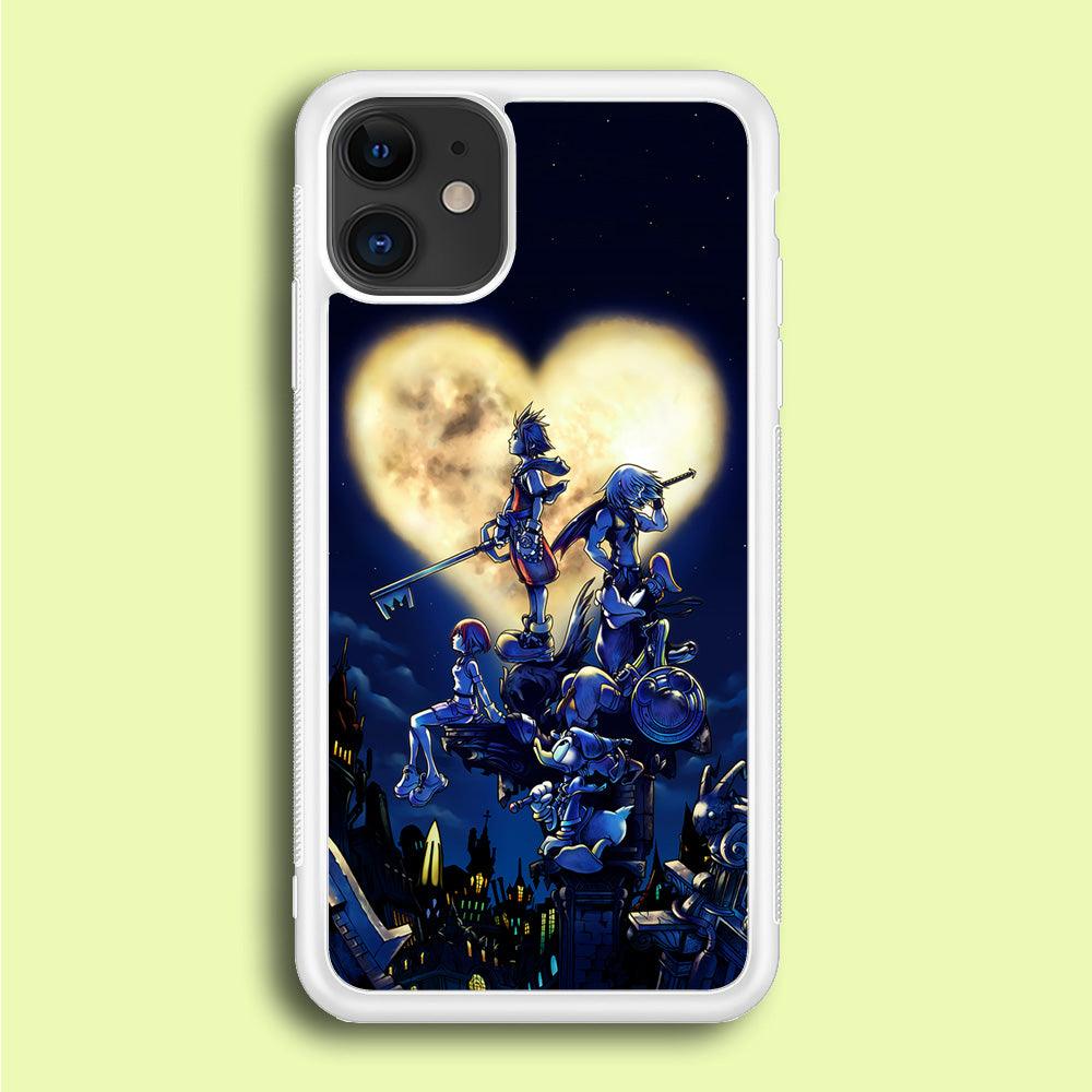 Kingdom Hearts Heart Moon iPhone 12 Case-Rubber / White (2D Case)-Xtracase