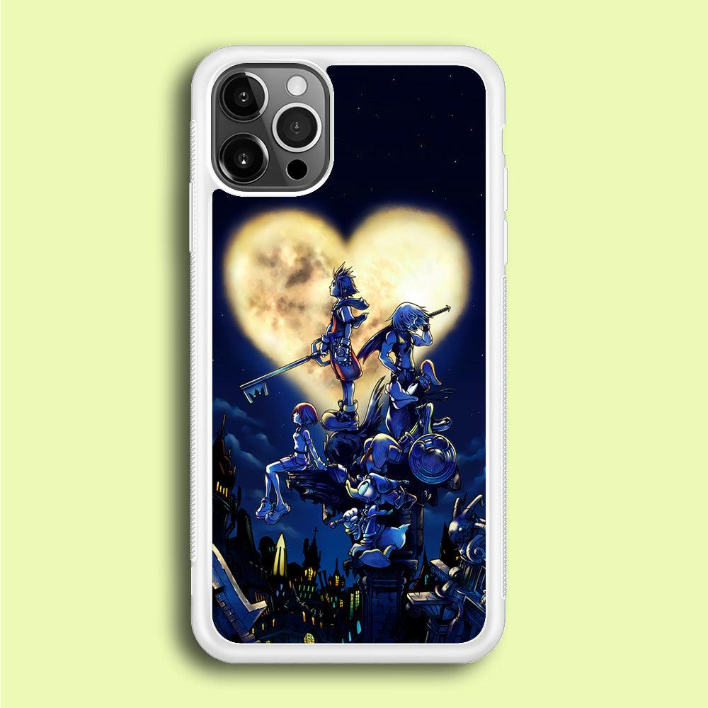 Kingdom Hearts Heart Moon iPhone 12 Pro Case-Rubber / White (2D Case)-Xtracase