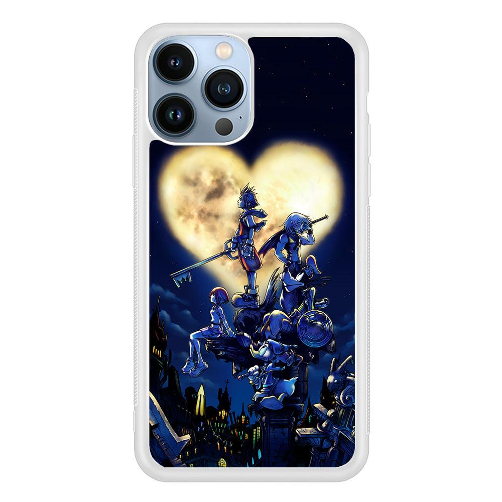 Kingdom Hearts Heart Moon iPhone 13 Pro Max Case-Rubber / White (2D Case)-Xtracase