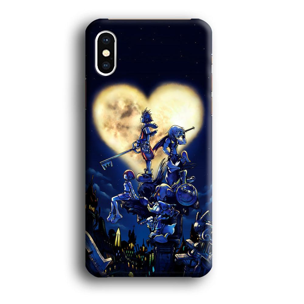 Kingdom Hearts Heart Moon iPhone Xs Case-Plastic / Full Wrap (3D Case)-Xtracase