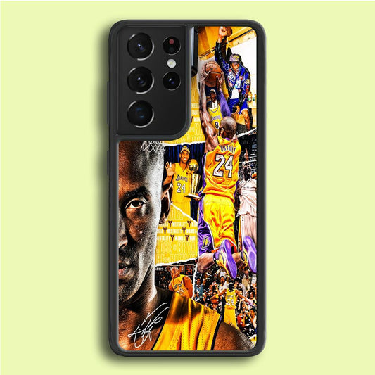 Kobe Bryant Aesthetic Samsung Galaxy S21 Ultra Case-Rubber / Black (2D Case)-Xtracase