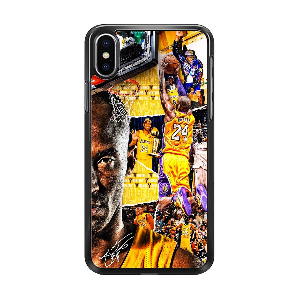 Kobe Bryant Aesthetic iPhone Xs Case-Rubber / Black (2D Case)-Xtracase