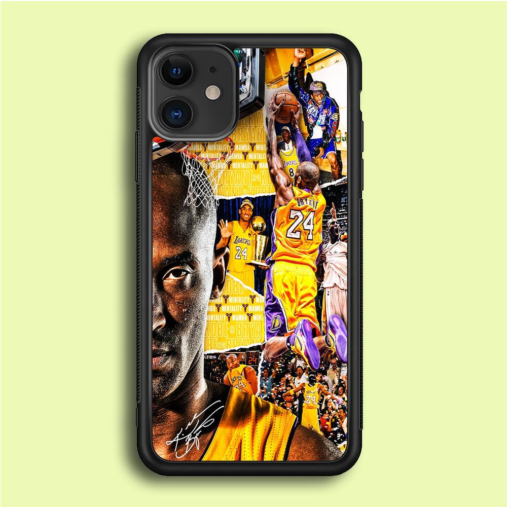 Kobe Bryant Aesthetic iPhone 12 Mini Case-Rubber / Black (2D Case)-Xtracase
