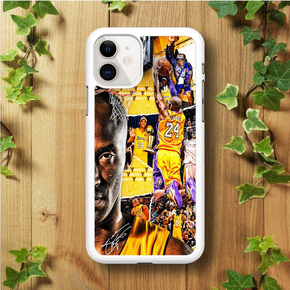 Kobe Bryant Aesthetic iPhone 11 Case-Rubber / White (2D Case)-Xtracase