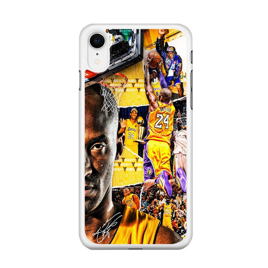 Kobe Bryant Aesthetic iPhone XR Case-Rubber / White (2D Case)-Xtracase