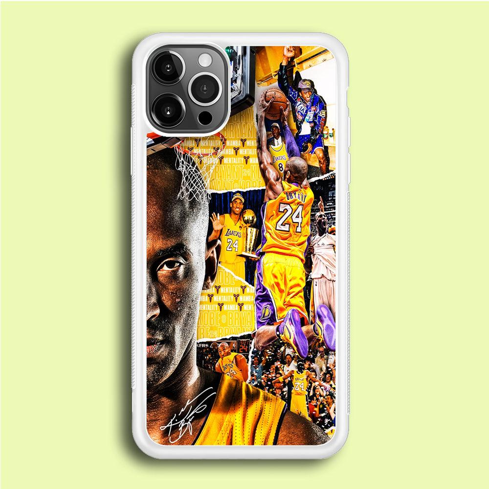 Kobe Bryant Aesthetic iPhone 12 Pro Case-Rubber / White (2D Case)-Xtracase