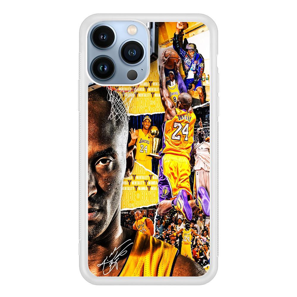 Kobe Bryant Aesthetic iPhone 13 Pro Case-Rubber / White (2D Case)-Xtracase