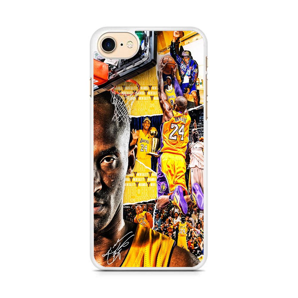 Kobe Bryant Aesthetic iPhone 8 Case-Rubber / White (2D Case)-Xtracase