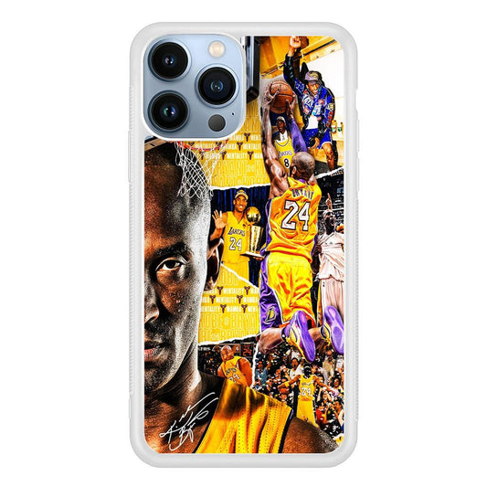 Kobe Bryant Aesthetic iPhone 13 Pro Max Case-Rubber / White (2D Case)-Xtracase