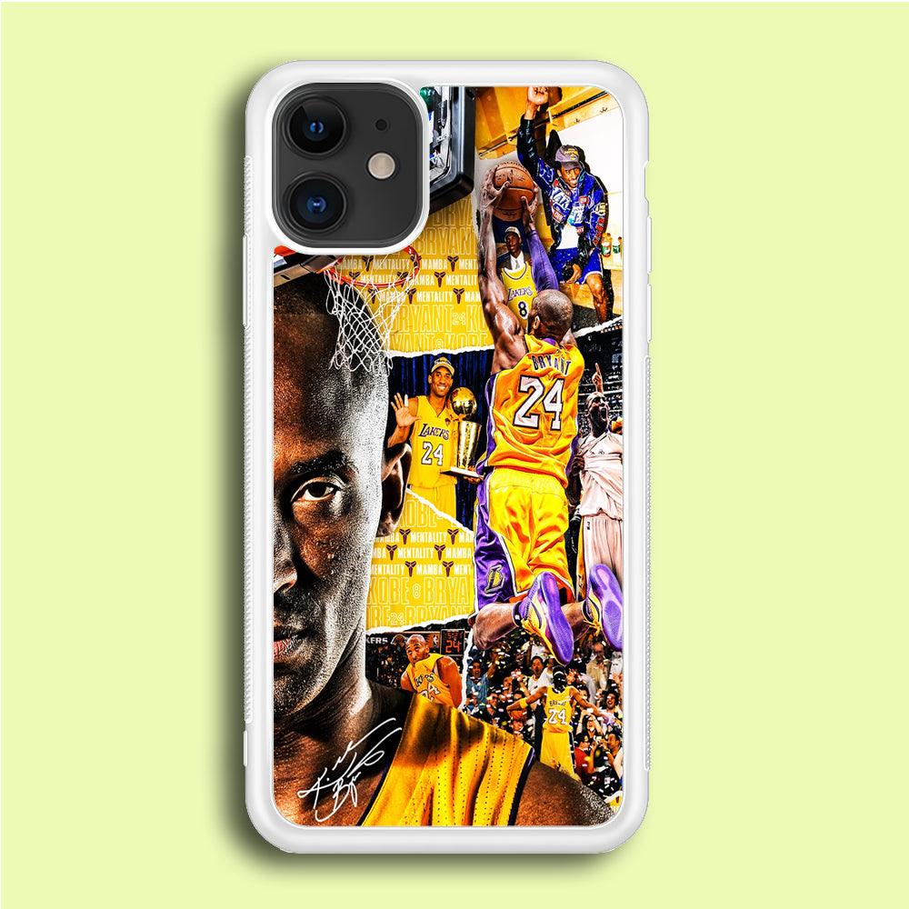Kobe Bryant Aesthetic iPhone 12 Case-Rubber / White (2D Case)-Xtracase