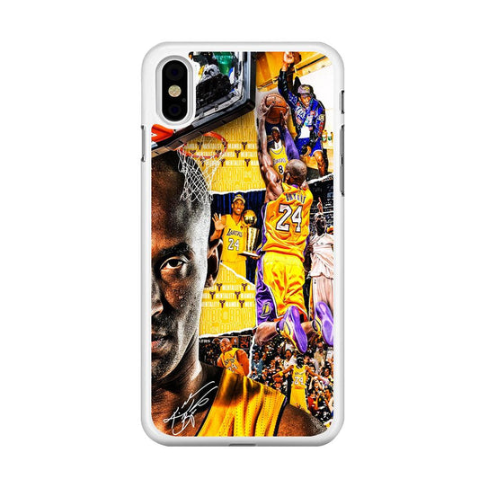Kobe Bryant Aesthetic iPhone Xs Case-Rubber / White (2D Case)-Xtracase