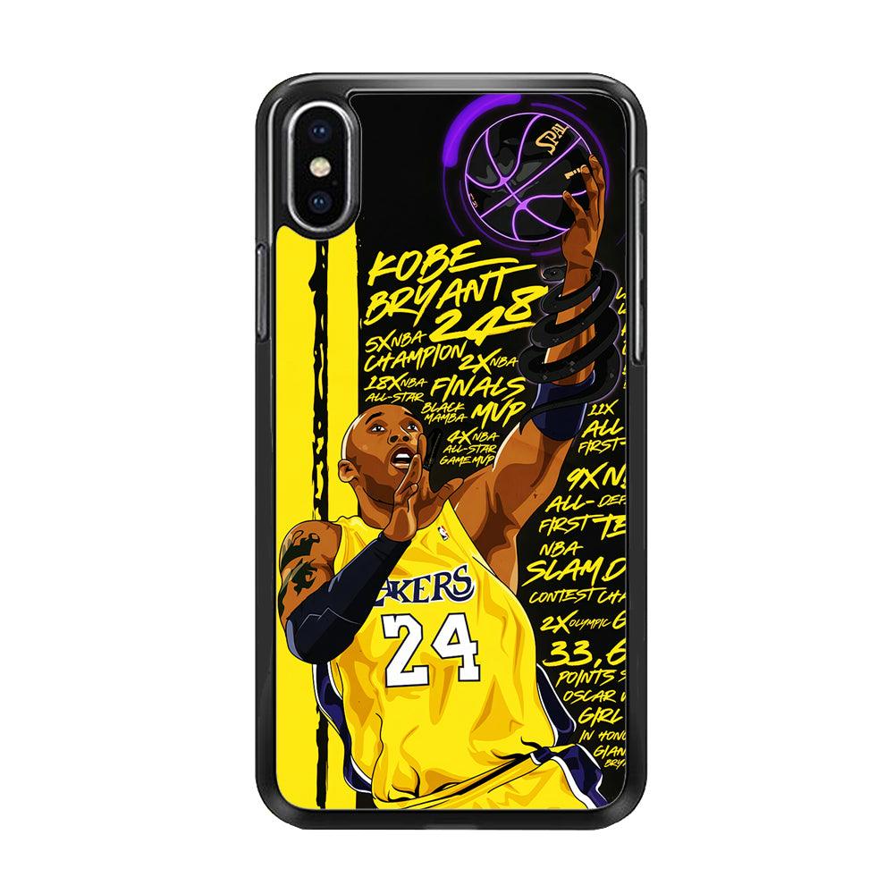 Kobe Bryant Lakers NBA iPhone Xs Max Case-Rubber / Black (2D Case)-Xtracase