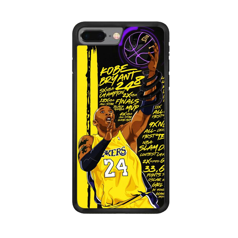 Kobe Bryant Lakers NBA iPhone 7 Plus Case-Rubber / Black (2D Case)-Xtracase