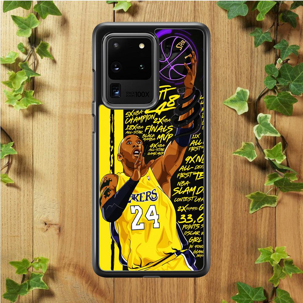 Kobe Bryant Lakers NBA Samsung Galaxy S20 Ultra Case-Rubber / Black (2D Case)-Xtracase