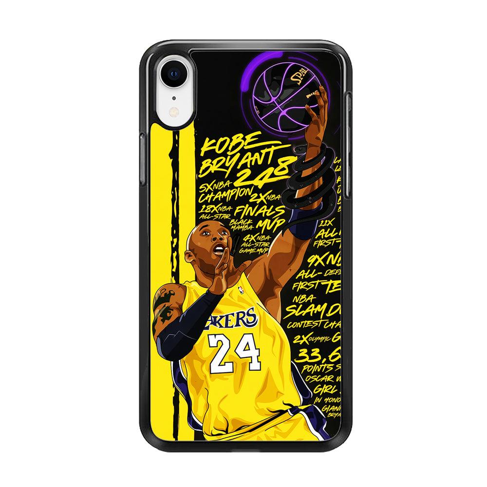 Kobe Bryant Lakers NBA iPhone XR Case-Rubber / Black (2D Case)-Xtracase