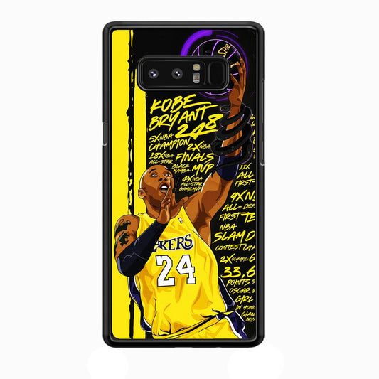 Kobe Bryant Lakers NBA Samsung Galaxy Note 8 Case-Rubber / White (2D Case)-Xtracase