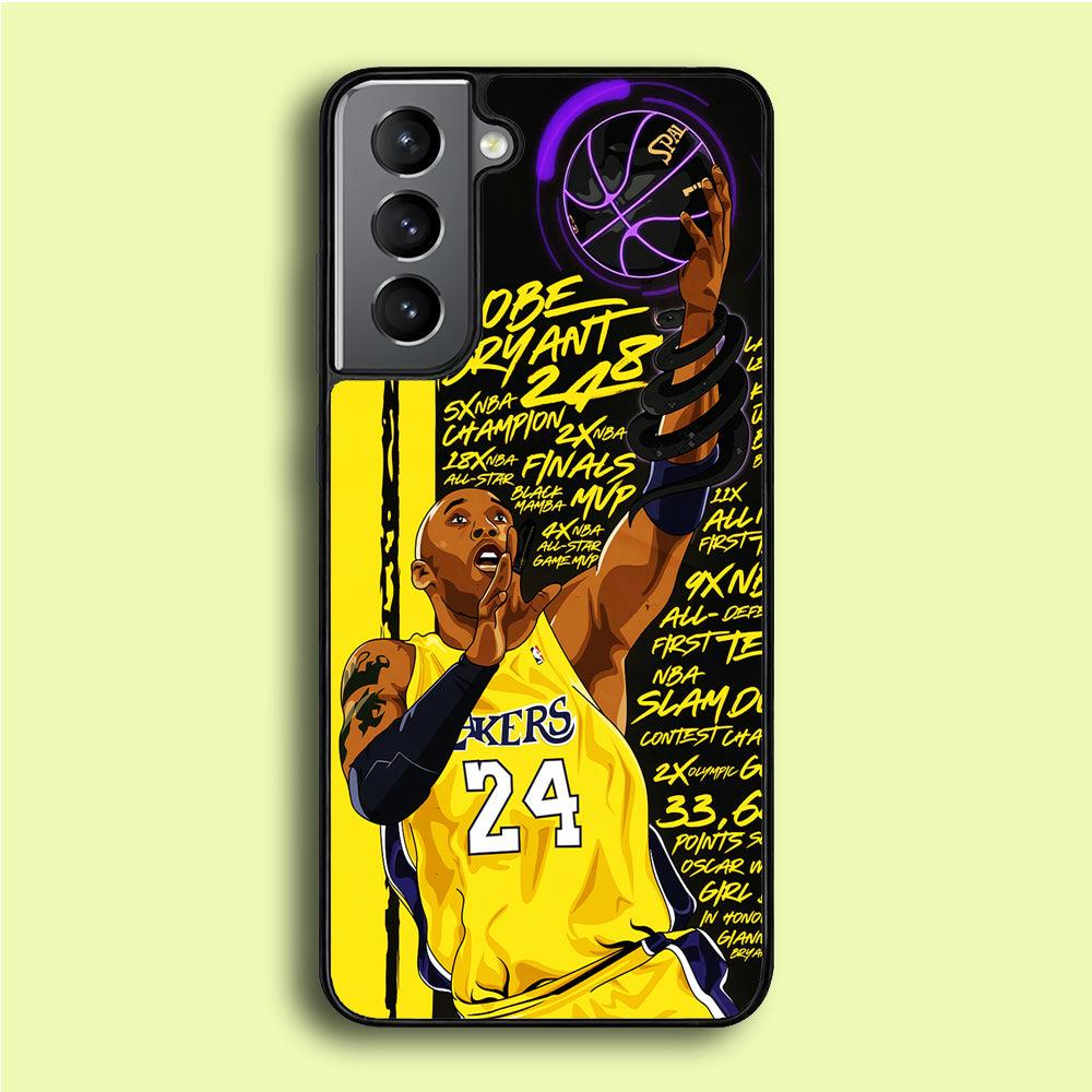 Kobe Bryant Lakers NBA Samsung Galaxy S21 Plus Case-Rubber / Black (2D Case)-Xtracase
