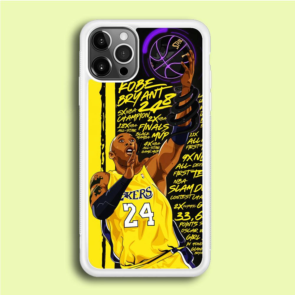 Kobe Bryant Lakers NBA iPhone 12 Pro Case-Rubber / White (2D Case)-Xtracase