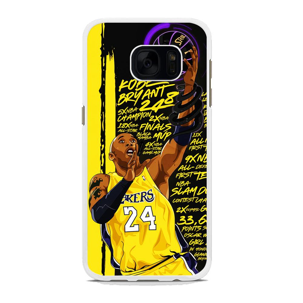 Kobe Bryant Lakers NBA Samsung Galaxy S7 Edge Case-Rubber / White (2D Case)-Xtracase