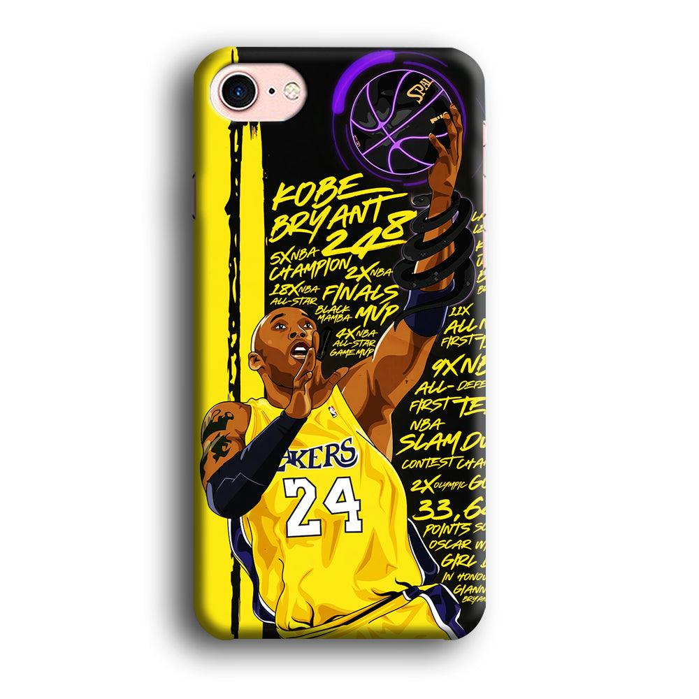 Kobe Bryant Lakers NBA iPhone 8 Case-Plastic / Full Wrap (3D Case)-Xtracase